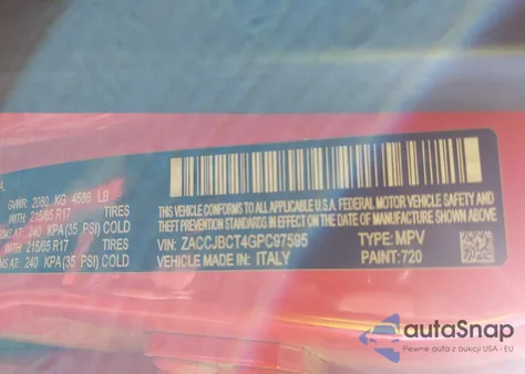 2016 Jeep Renegade Trailhawk из США, поврежденный, VIN ZACCJBCT4GPC97595